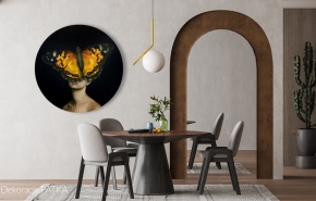 Kobieta Motyl - okrągły obraz